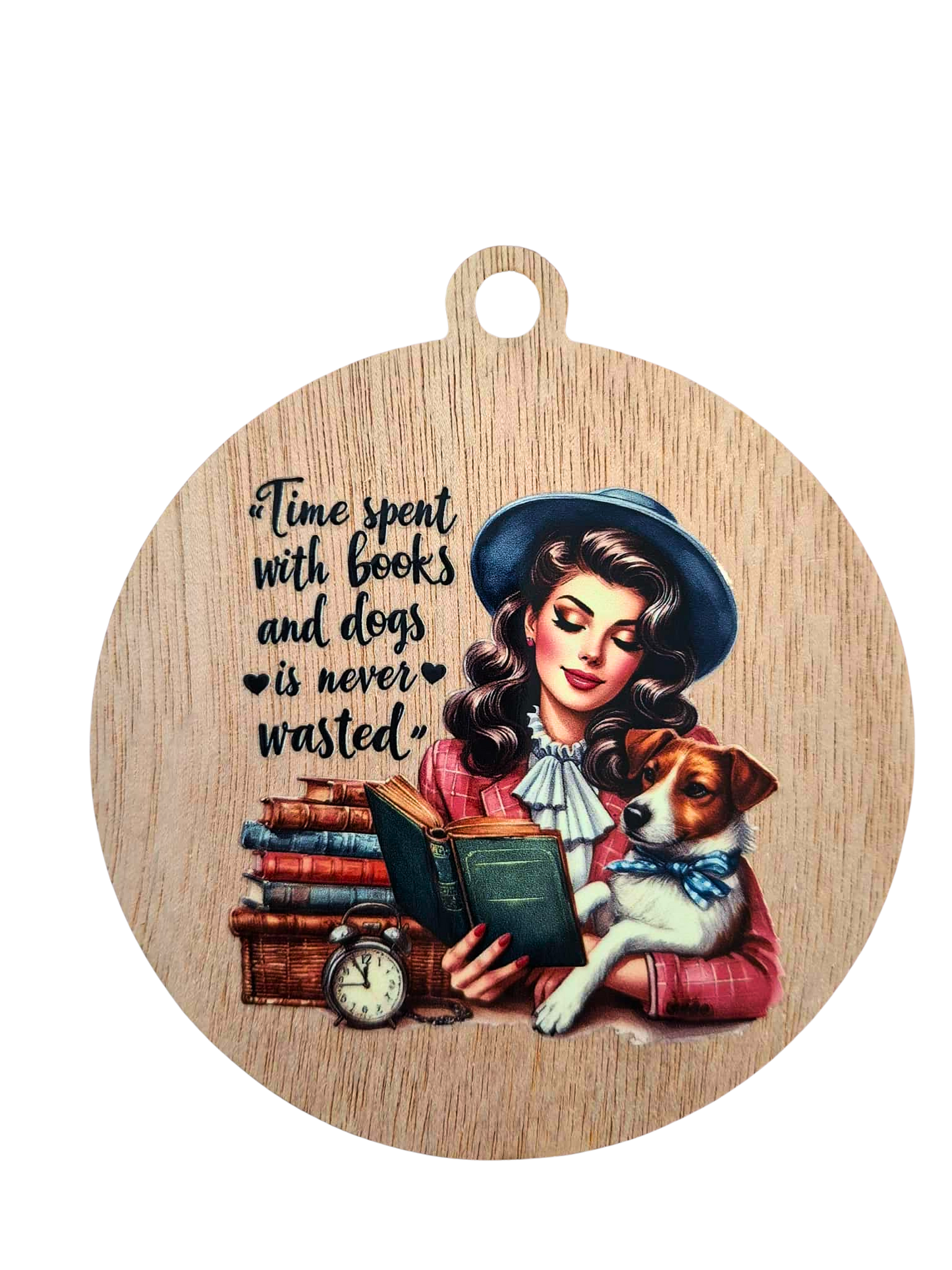 Retro Time spent with books magnet/hanger