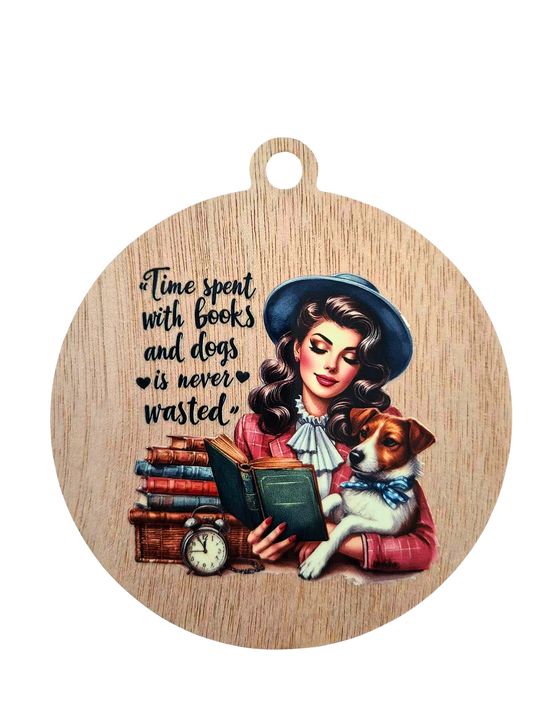 Retro Time spent with books magnet/hanger