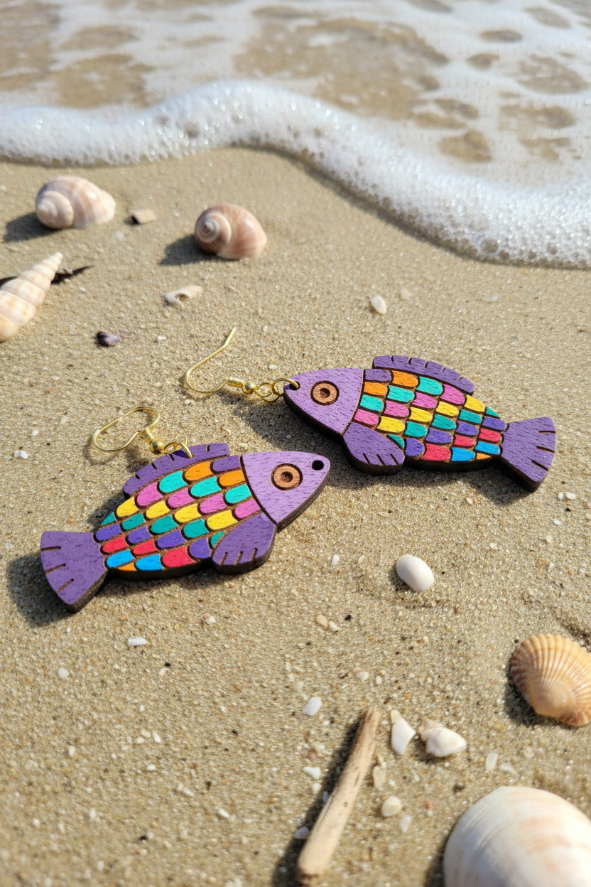 Handmade Fish Earrings – Laser Cut & Hand-Painted | Made in New Zealand