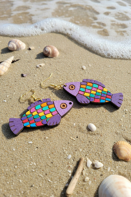 Handmade Fish Earrings – Laser Cut & Hand-Painted | Made in New Zealand
