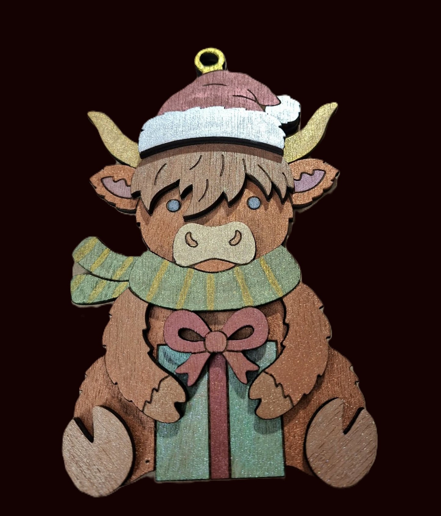 Large Highland Cow Christmas Decoration