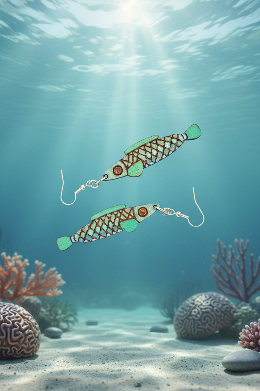 Handmade Fish Earrings – Laser Cut & Hand-Painted | Made in New Zealand