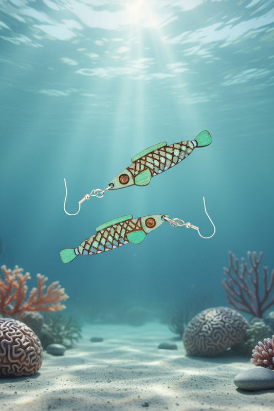Handmade Fish Earrings – Laser Cut & Hand-Painted | Made in New Zealand