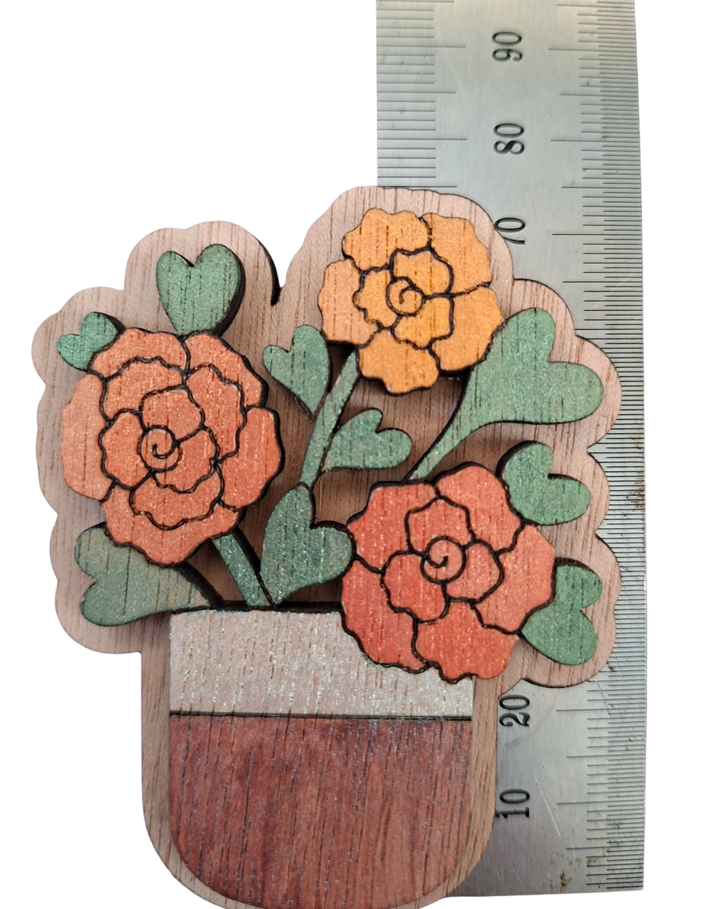 Hand painted flower magnet