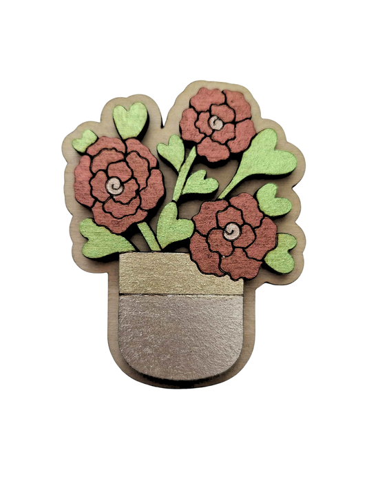 Large flower fridge magnet