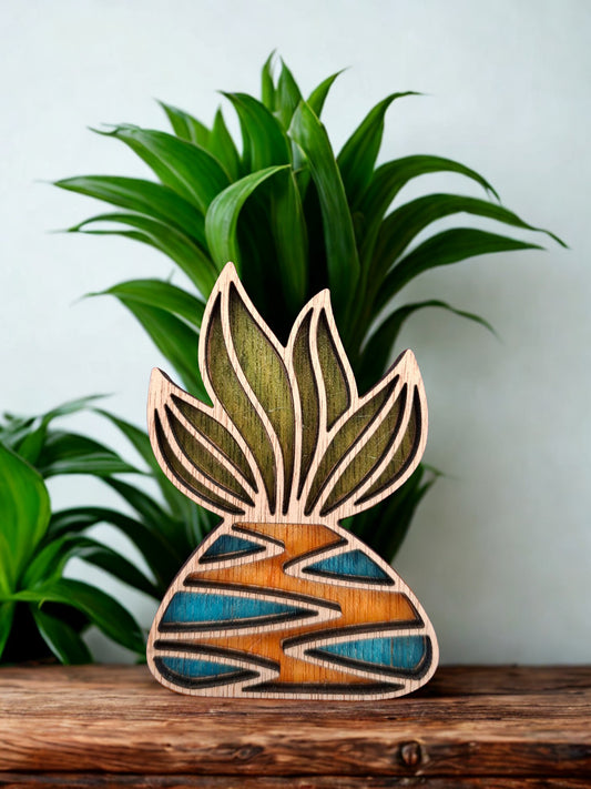 Hand coloured plant magnet