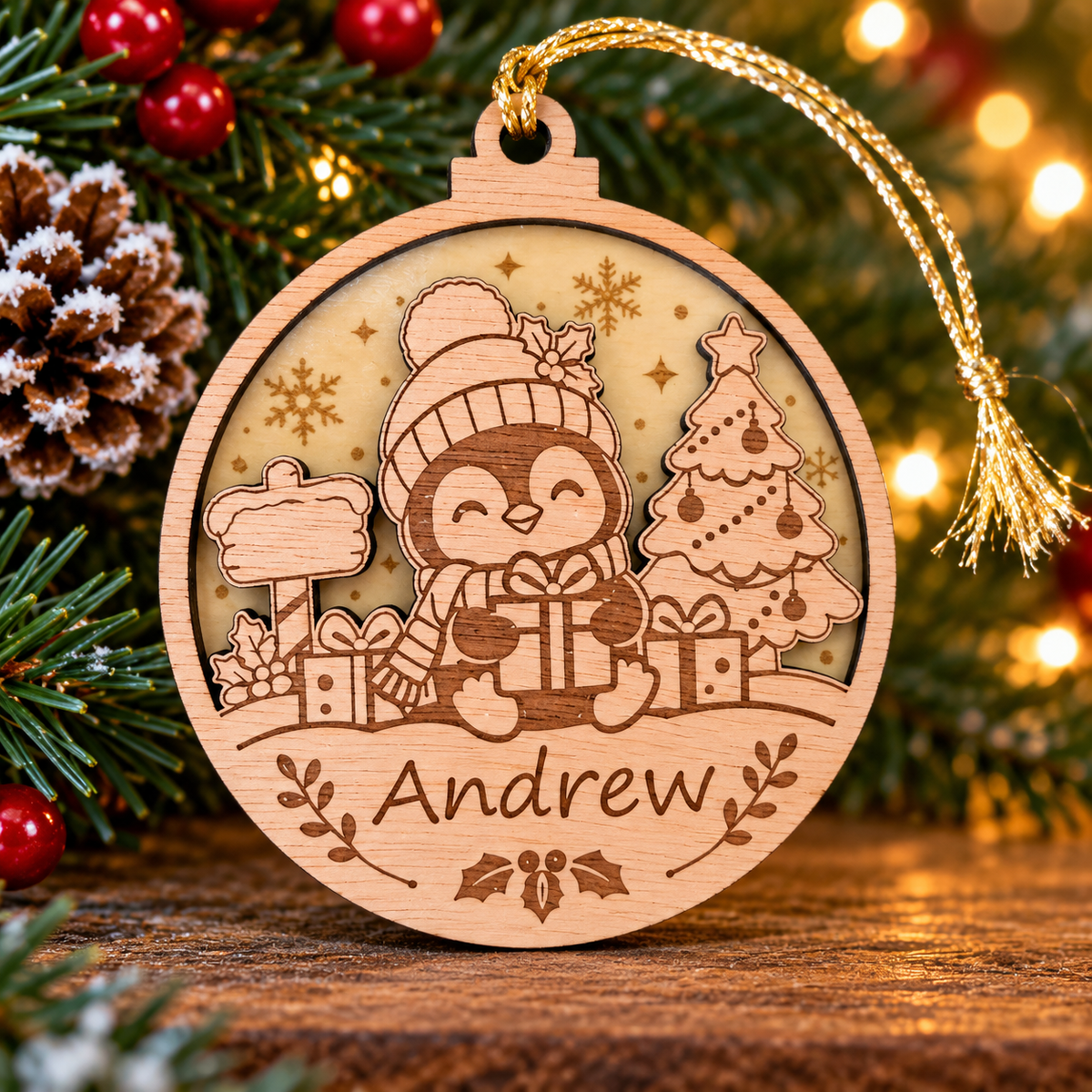 Personalised Penguin Christmas Decoration