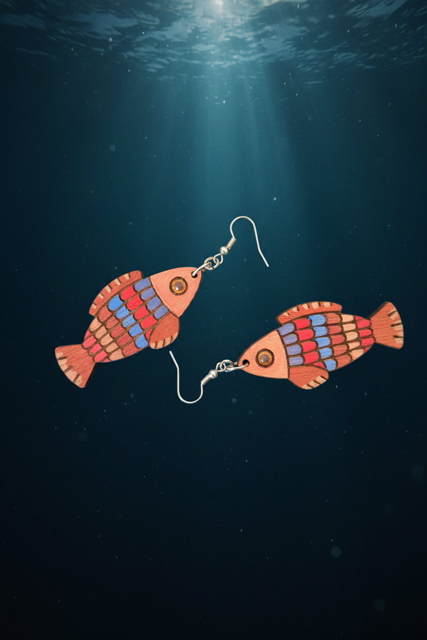 Handmade Fish Earrings – Laser Cut & Hand-Painted | Made in New Zealand