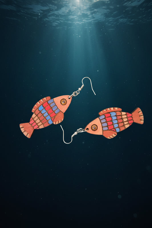 Handmade Fish Earrings – Laser Cut & Hand-Painted | Made in New Zealand