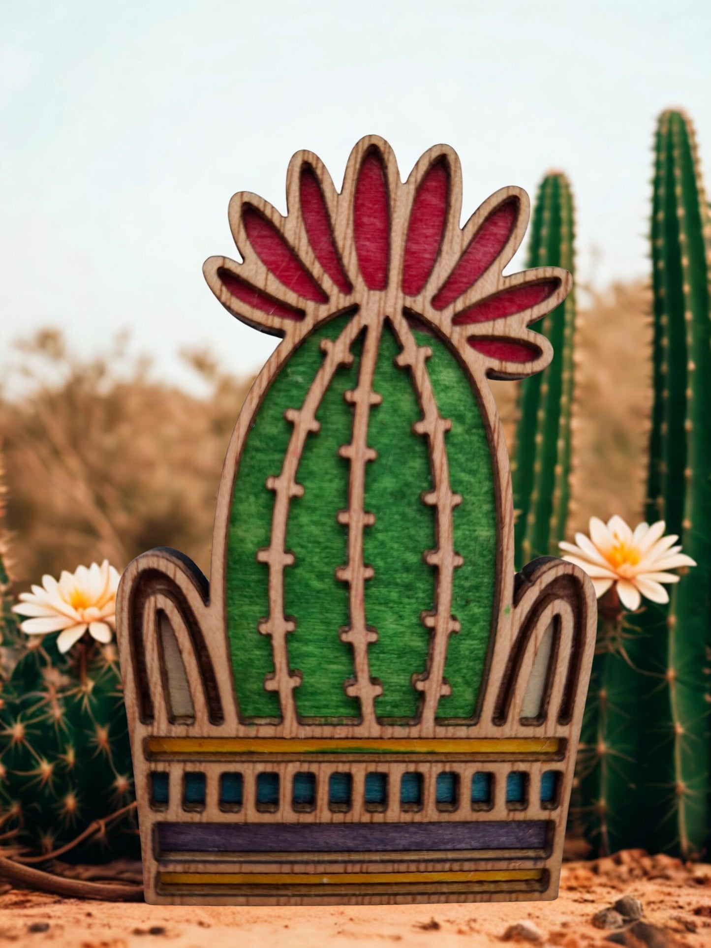 Hand coloured plant magnet