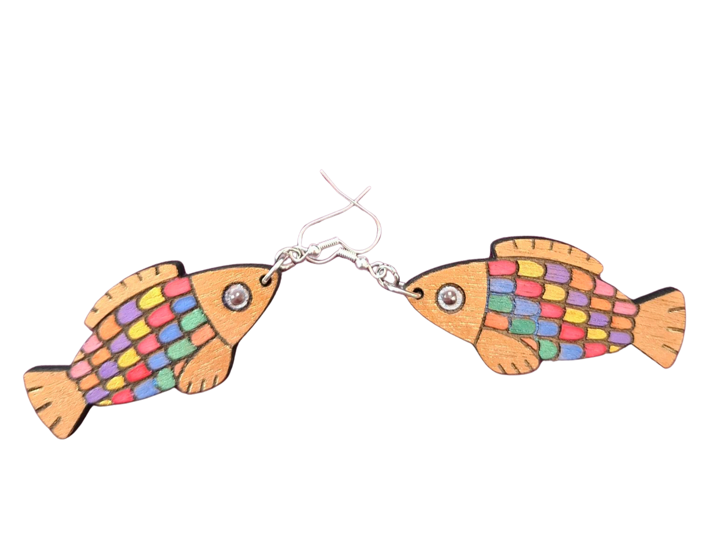Hand painted fish earrings