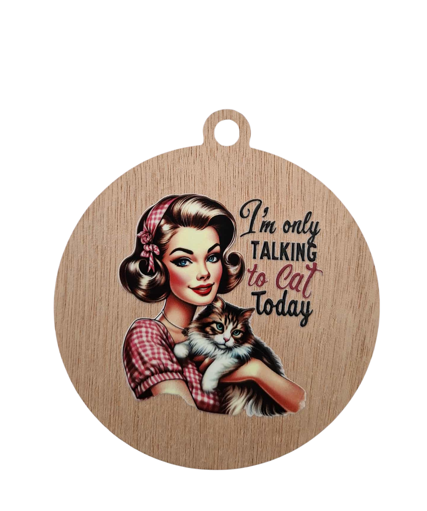 Retro Only talking to cat fridge magnet/hanger