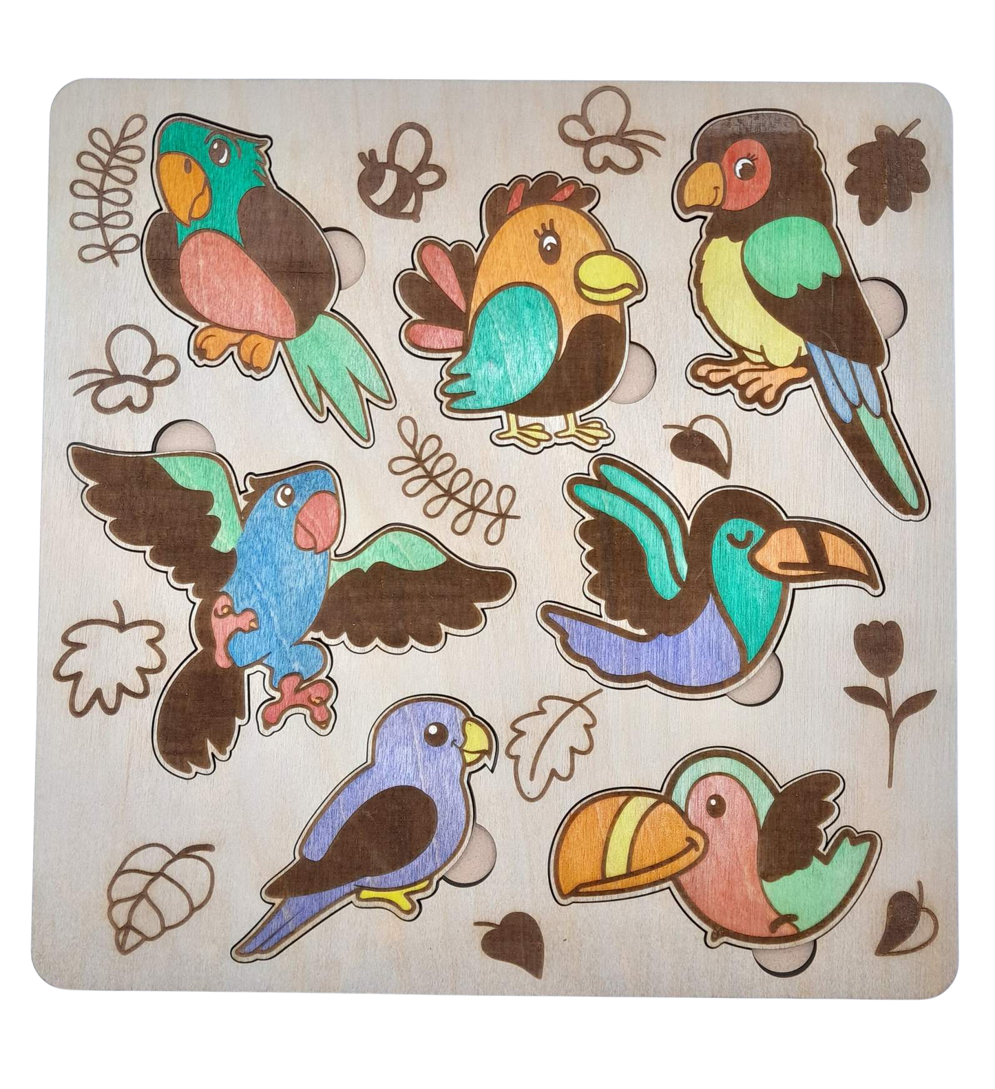 Bird #2 jigsaw puzzle - handmade and painted