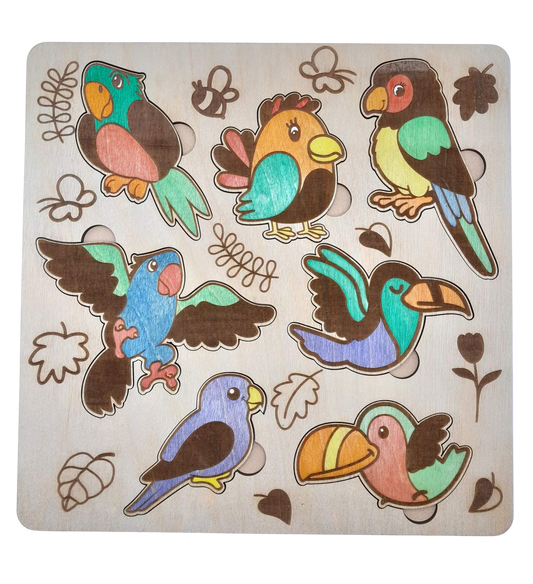 Bird #2 jigsaw puzzle - handmade and painted