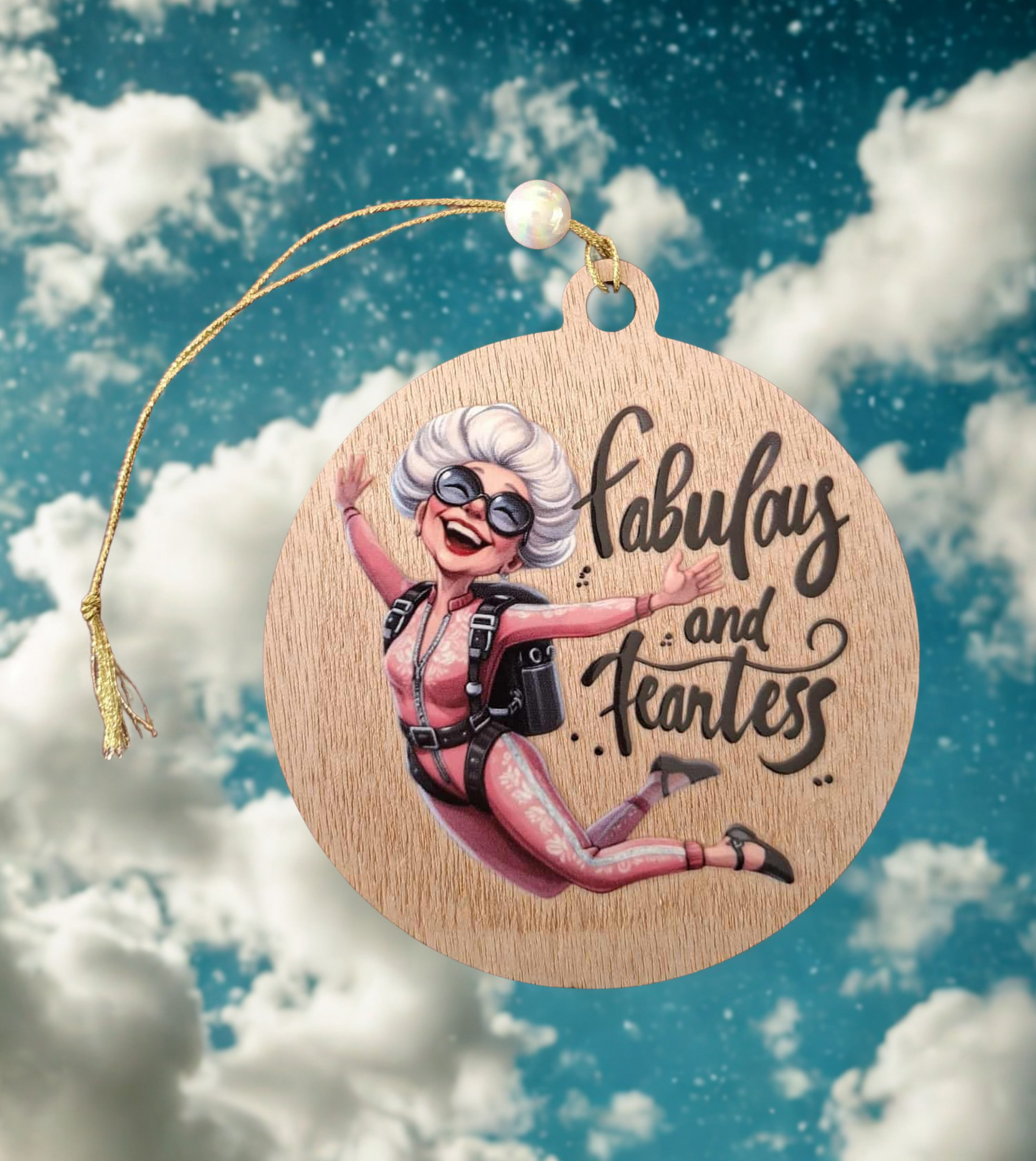 Fabulous and fearless small hanging sign