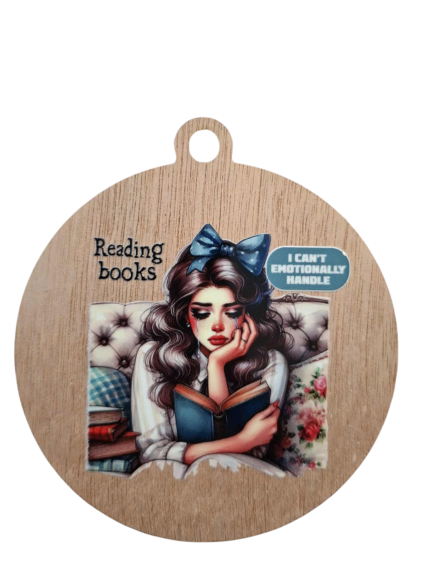 Retro Reading books fridge magnet/hanger