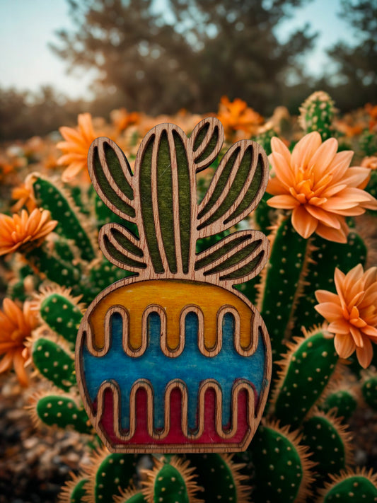 Hand coloured plant magnet