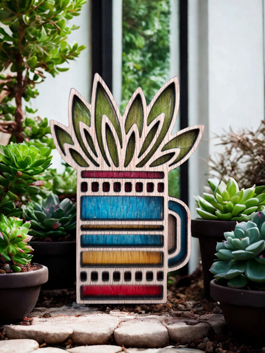 Hand coloured plant magnet