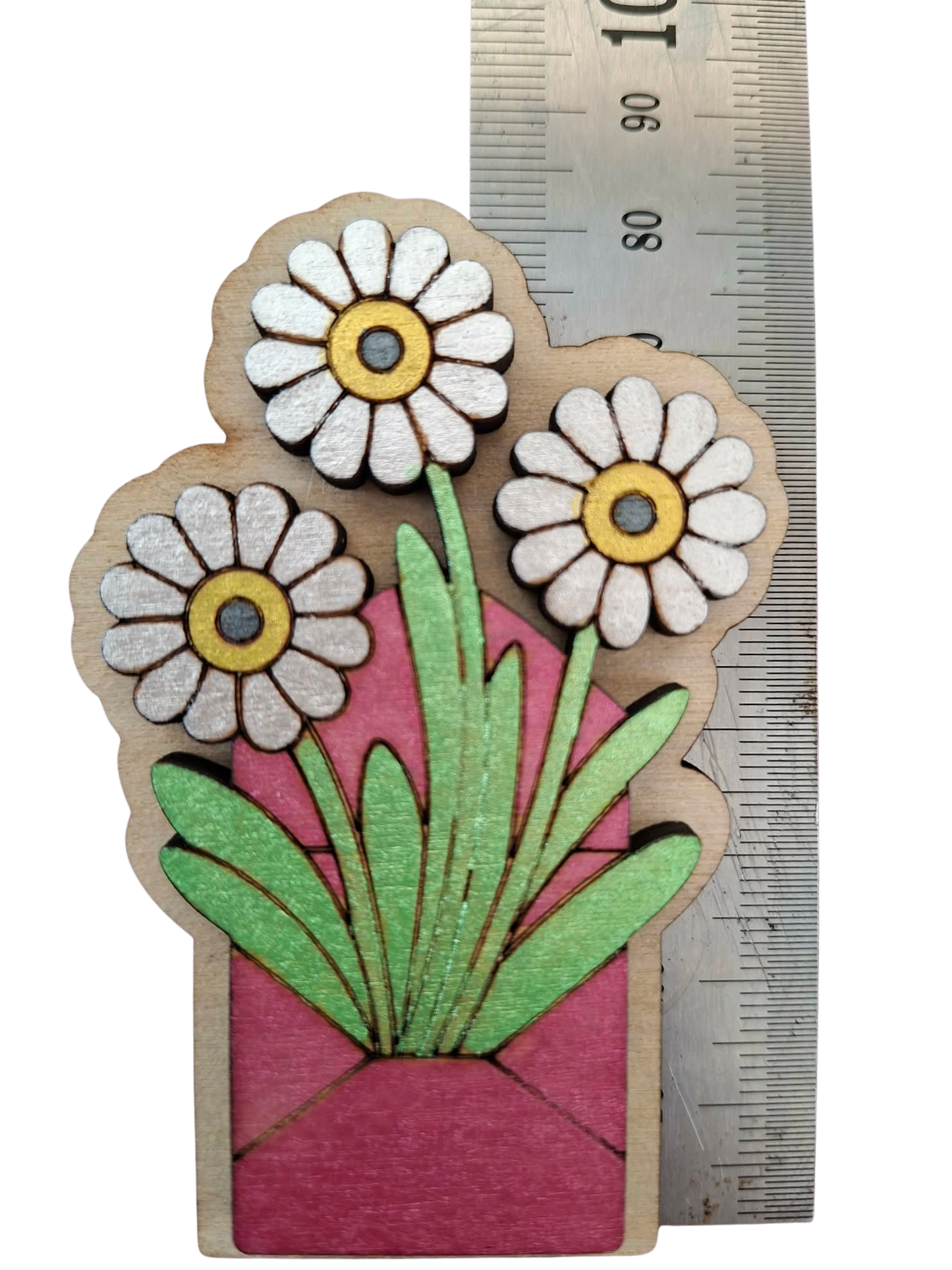 Hand painted flower magnet