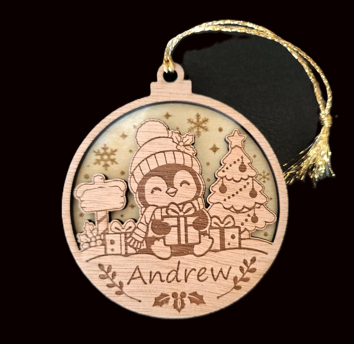 Personalised Penguin Christmas Decoration