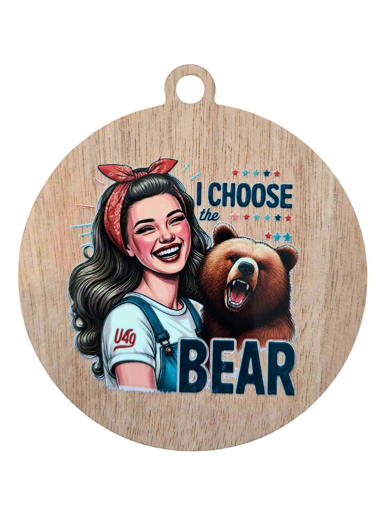 Retro I choose the bear fridge magnet/hanger
