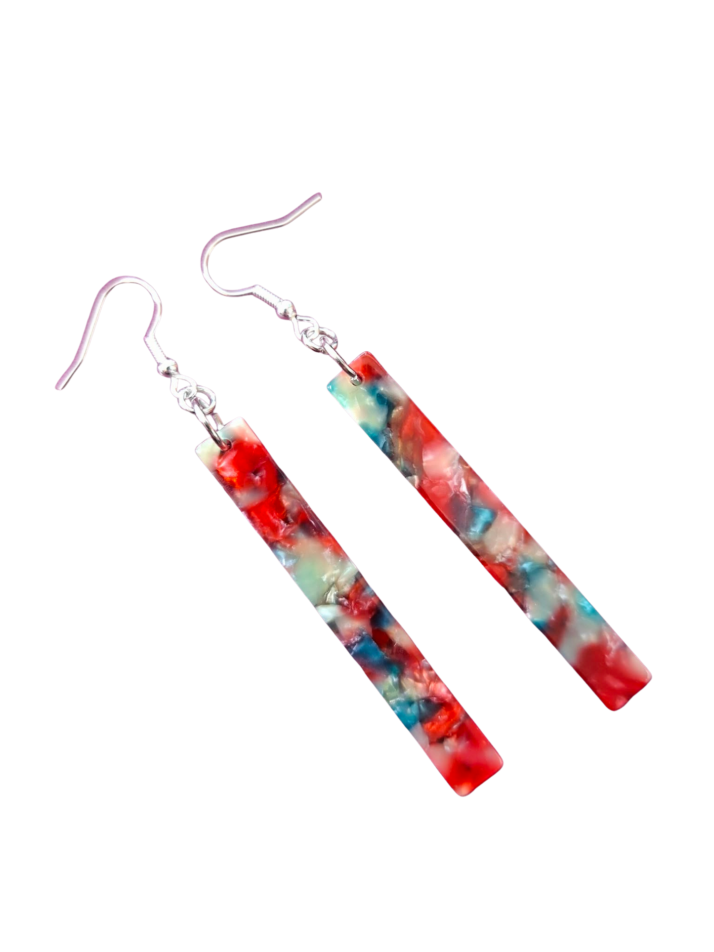 Red kaleidoscope earrings