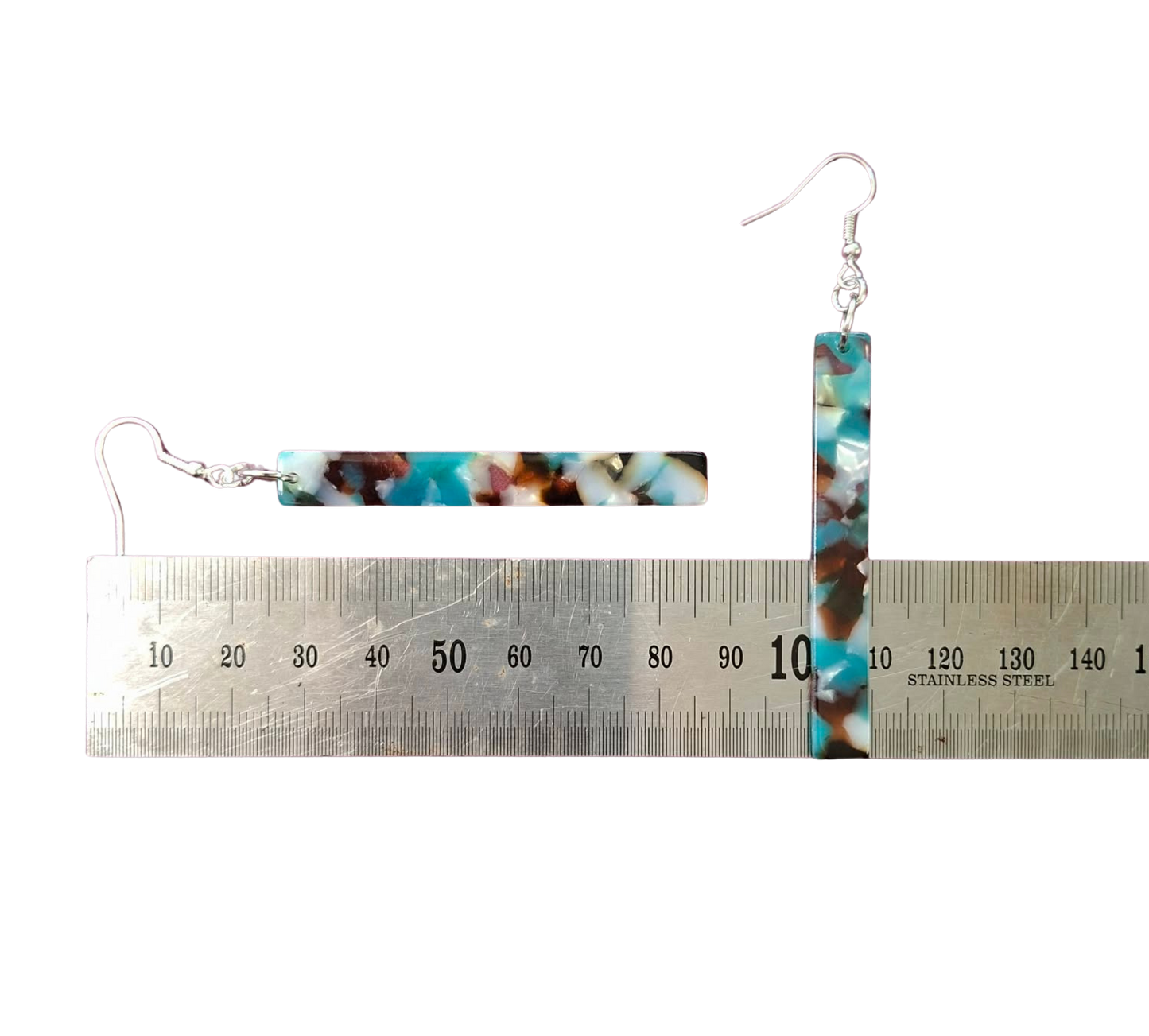 Teal kaleidoscope earrings
