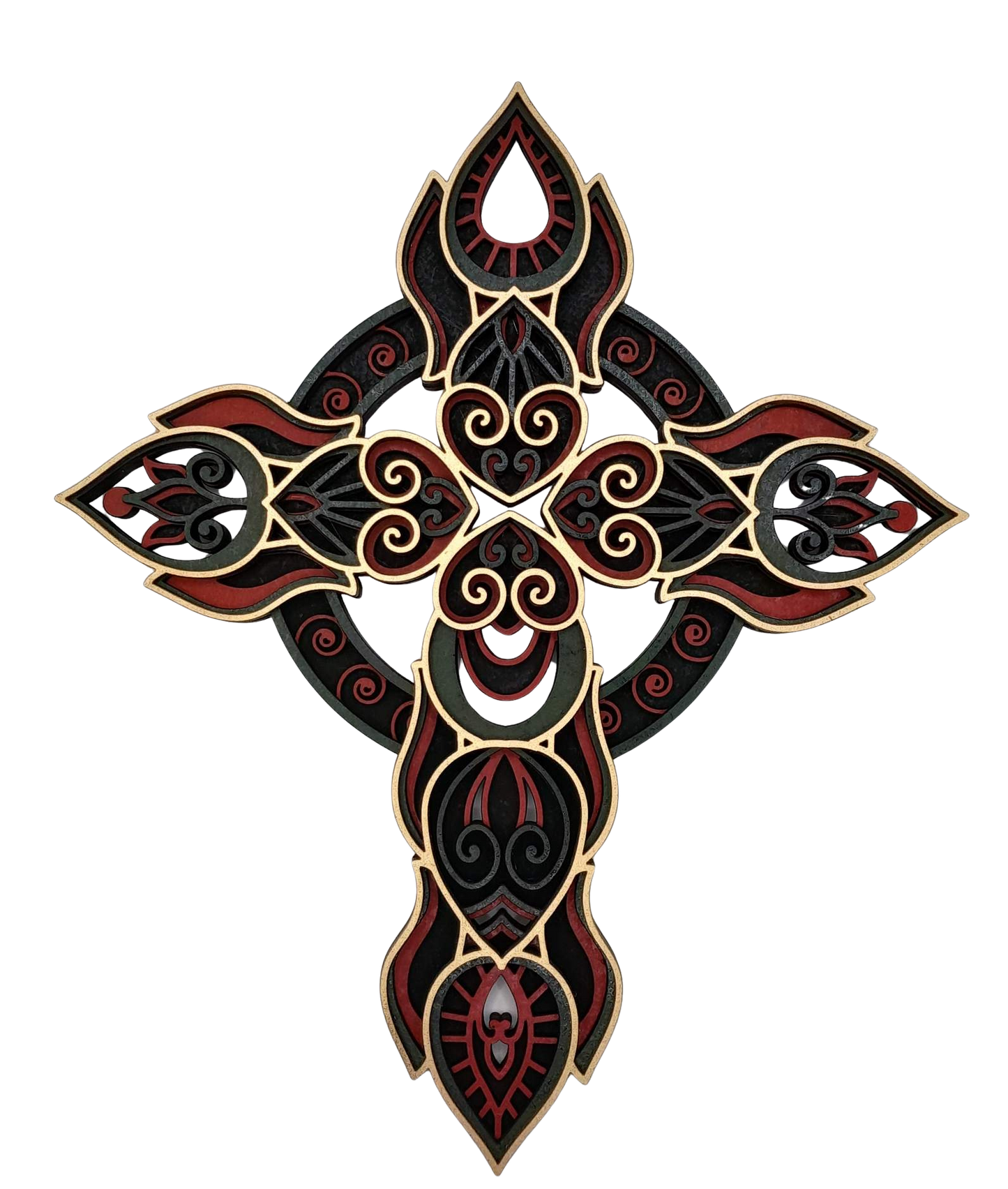 Cross multi layered wall art - one off piece