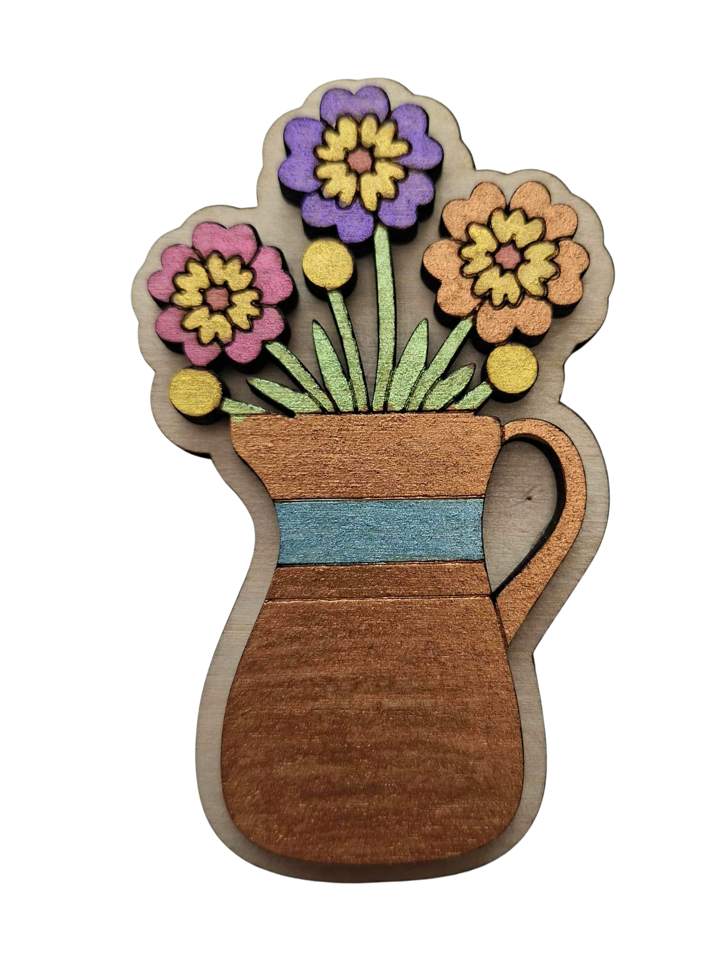 Large flower fridge magnet
