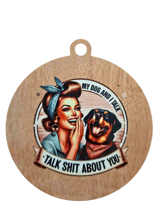 Retro My dog and I magnet/hanger