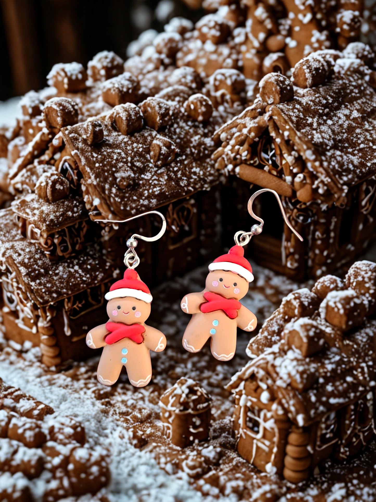 Gingerbread people earrings