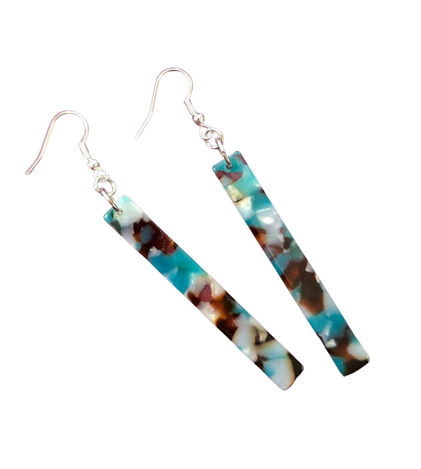 Teal kaleidoscope earrings