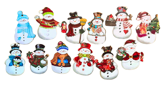 The Snowman set - wooden decorations