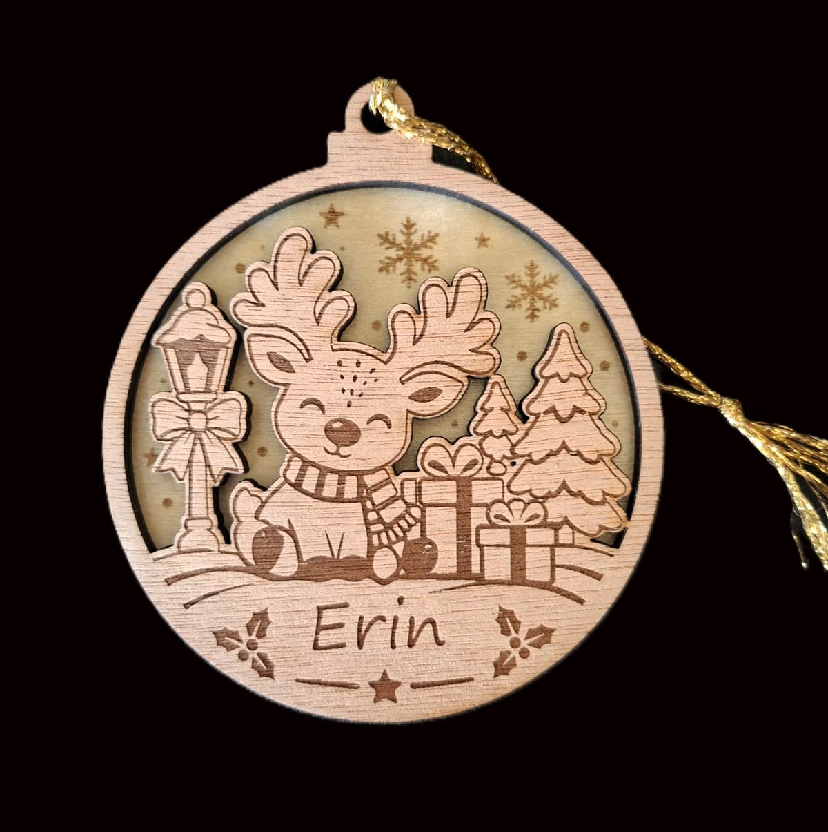 Personalised Reindeer Christmas Decoration