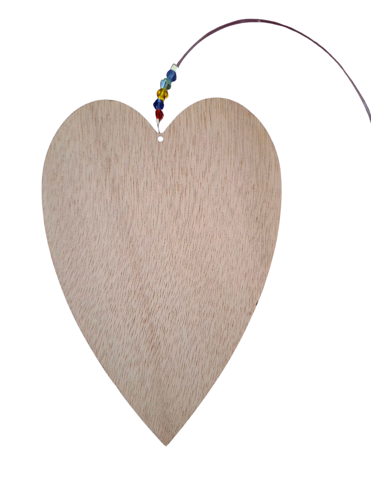 Hanging wooden heart with flowers