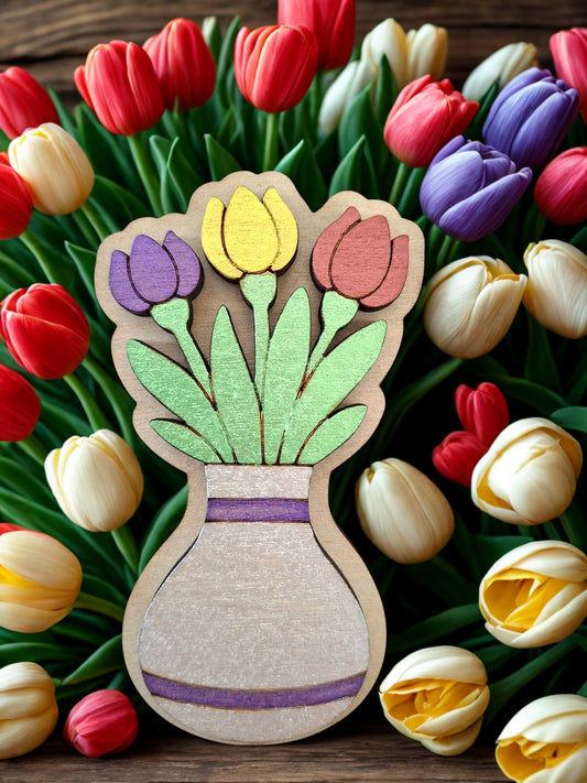 Hand painted flower magnet