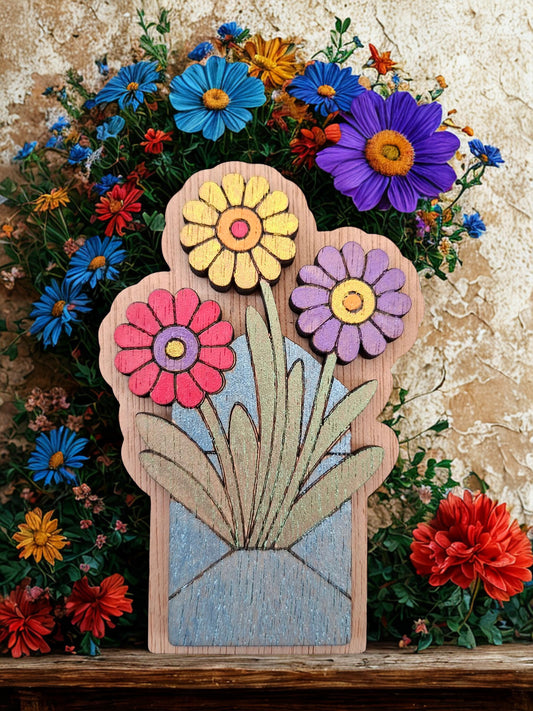 Hand painted flower magnet