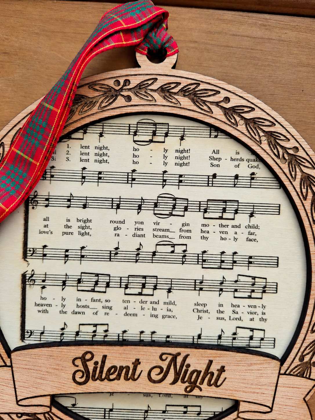 Christmas Musical Score Wooden Decoration - Silent Night XL