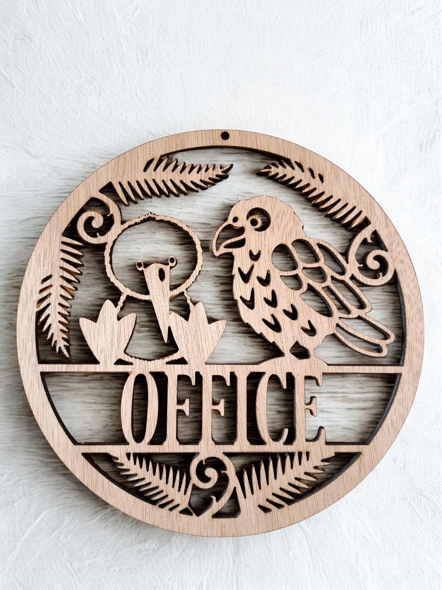 Personalized Kiwiana door signs or wall art - tui, fantail or kea with kiwi