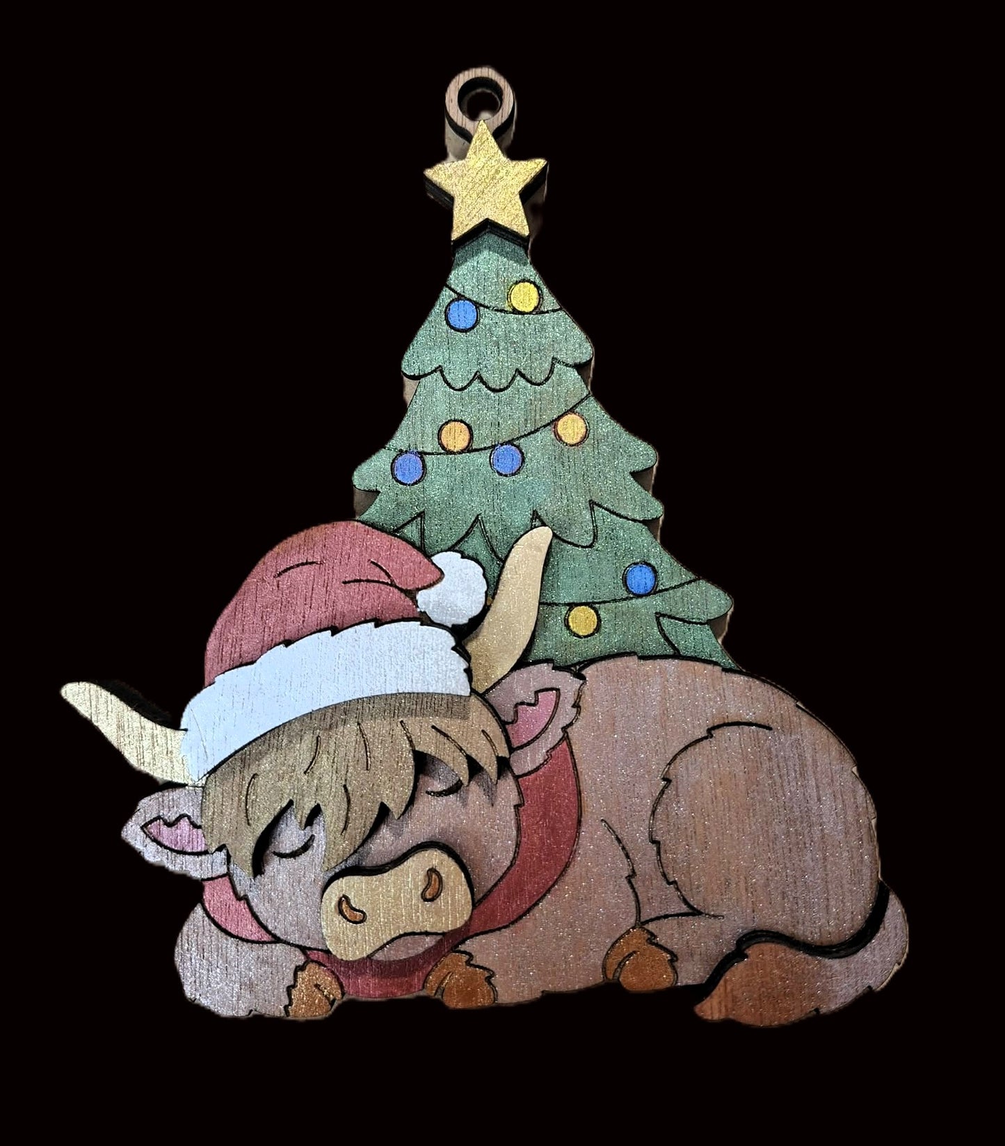 Large Highland Cow Christmas Decoration