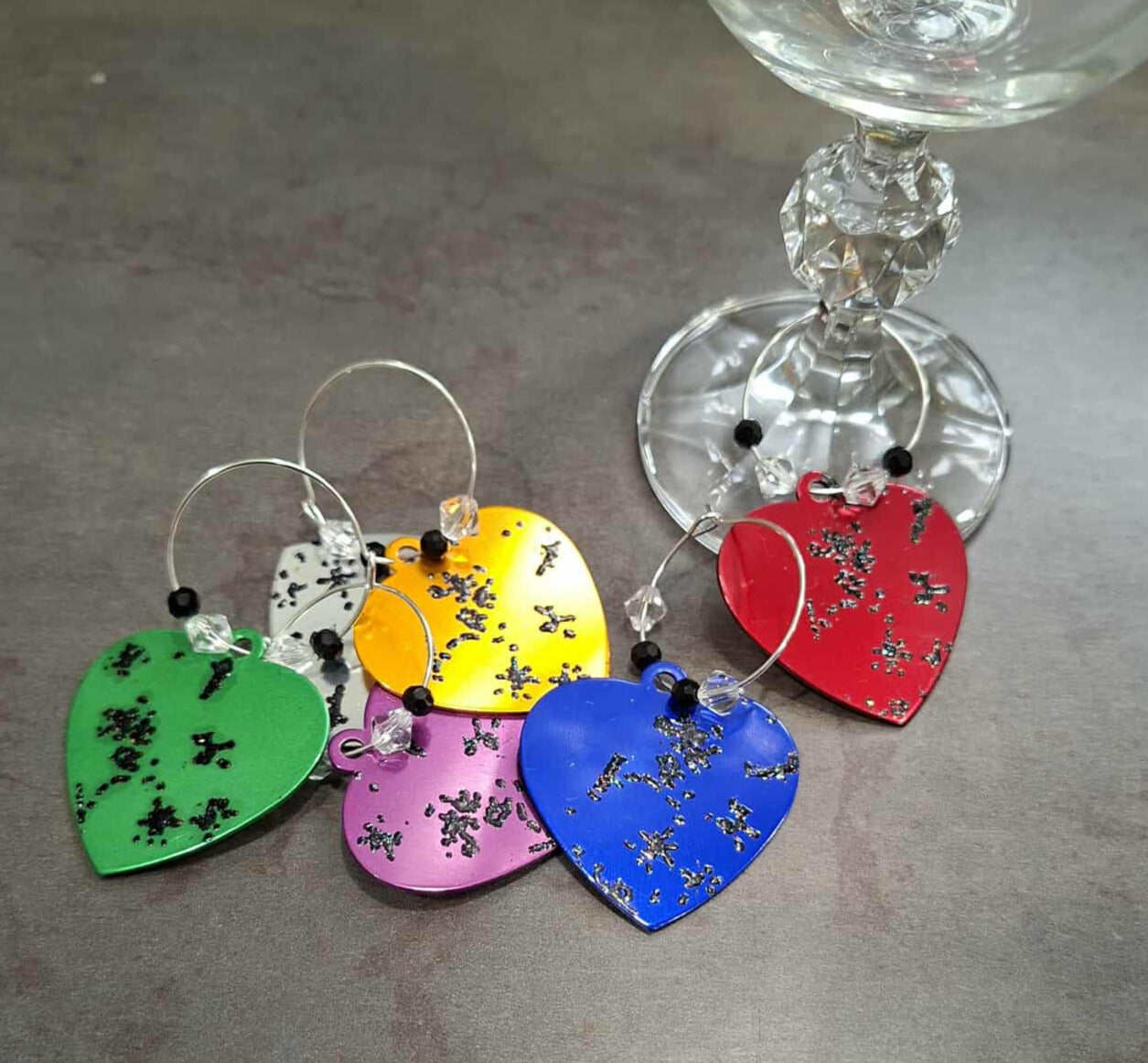 Wine glass tags - set of six
