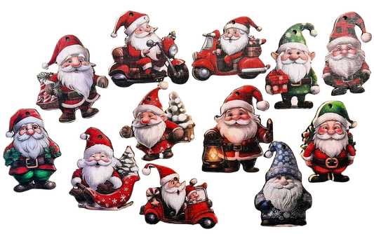 The Santa Set - wooden decorations