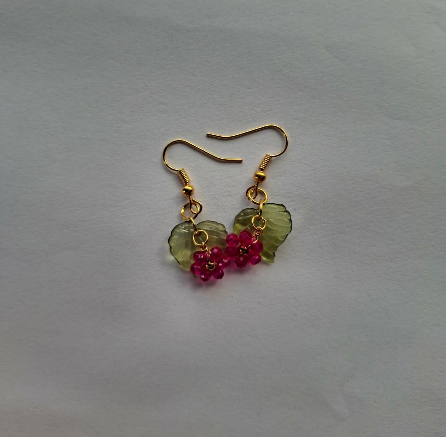 Woven crystal bead flower earrings - available in four colours