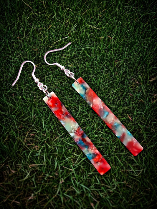 Red kaleidoscope earrings
