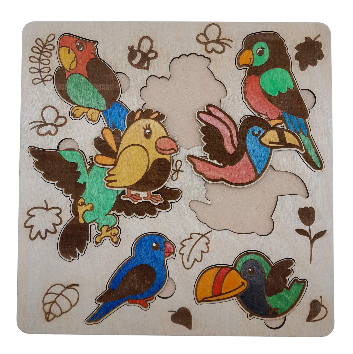 Bird #1 jigsaw puzzle - handmade and painted