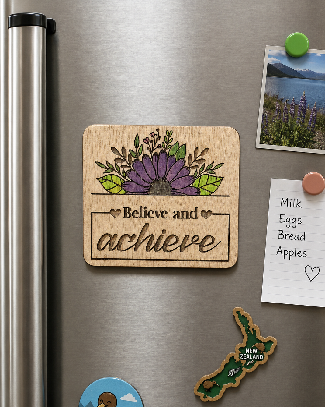 Motivational fridge magnet sign - Believe and you can achieve