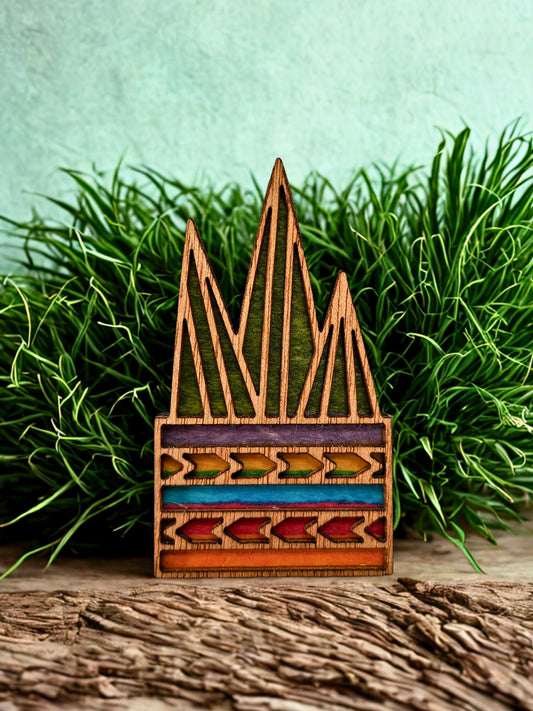 Hand coloured plant magnet