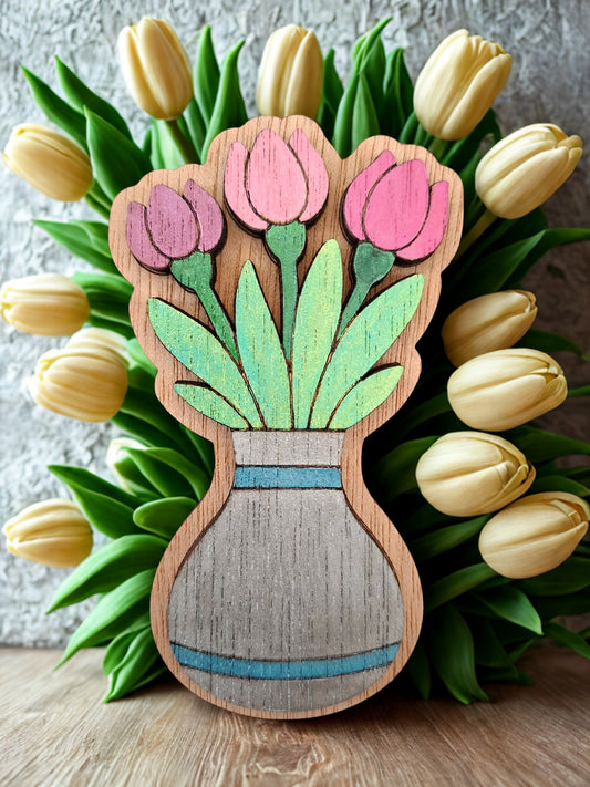 Hand painted flower magnet