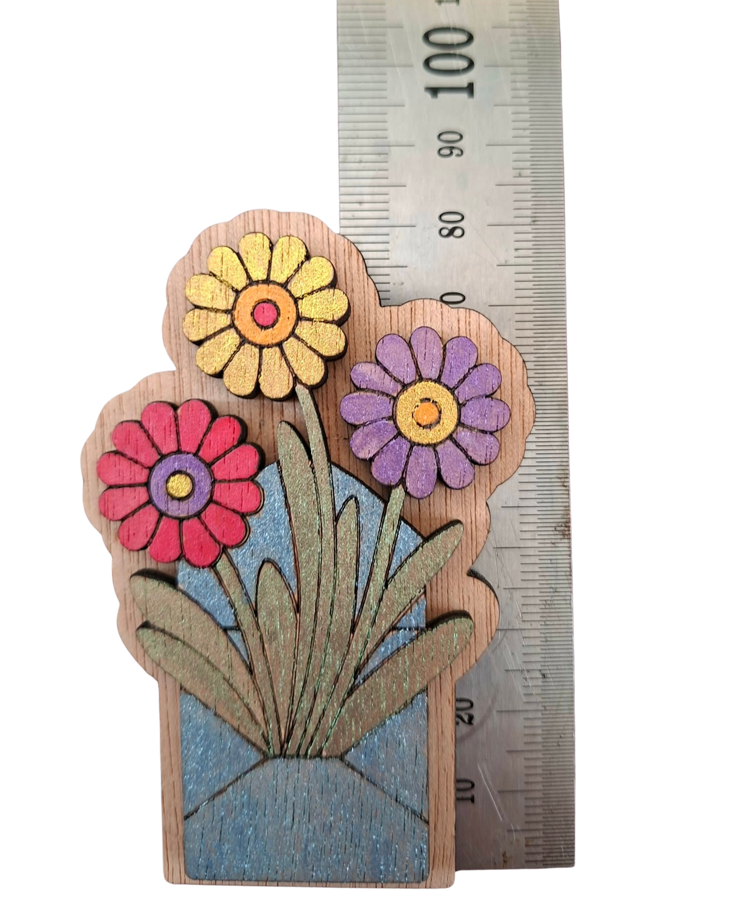 Hand painted flower magnet