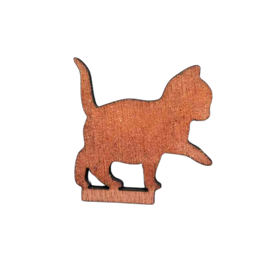 Free standing wooden Christmas tree with 3D cat hanger